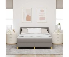 Kiemas lova su čiužiniu Taupe 140 x 190 cm audinys