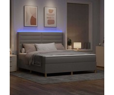 Kiemas lova su LED juostelėmis Tortora 180 x 200 cm audinys