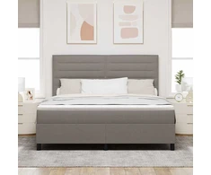 Kiemas lova su čiužiniu Taupe 180 x 200 cm audinys
