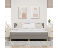 Kiemas lova su čiužiniu Taupe 180 x 200 cm audinys