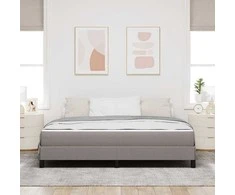 Kiemas lova su čiužiniu Taupe 180 x 200 cm audinys
