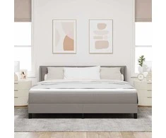 Kiemas lova su galvūgalio Taupe 200 x 180 cm audinys