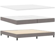 Kiemas lova su pagalve su galvūgalio Taupe 200 x 200 cm audinys