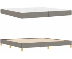 Kiemas lova su čiužiniu Taupe 200 x 200 cm audinys