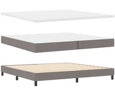 Kiemas lova su čiužiniu Taupe 200 x 200 cm audinys