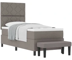 Kiemas lova su čiužiniu su galvūgalio Taupe 80 x 200 cm audinys
