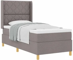 Kiemas lova su čiužiniu su galvūgalio Taupe 90 x 200 cm audinys