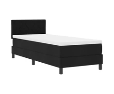 Kiemas lova su čiužiniu su LED Juoda 80 x 200 cm audinys
