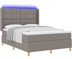 Kiemas lova su LED juostelėmis Tortora 140 x 190 cm audinys