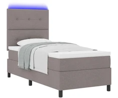 Kiemas lova su LED juostelėmis Tortora 90 x 190 cm audinys