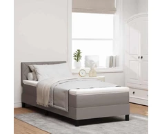 Kiemas lova su čiužiniu su LED Taupe 90 x 190 cm audinys