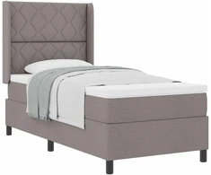 Kiemas lova su čiužiniu su galvūgalio Taupe 90 x 200 cm audinys