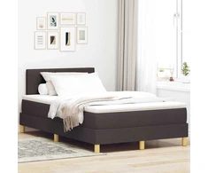Kiemas lova su pagalve Tamsiai rudas 120 x 190 cm audinys