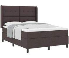 Kiemas lova su pagalve Tamsiai rudas 200 x 140 cm audinys