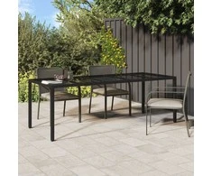 Sodo stalas Gryna juoda 250 x 100 x 75 cm poliratanas