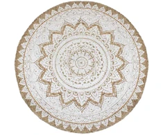 Kilimas, pintas džiutas, raštuotas, 180 cm, apvalus
