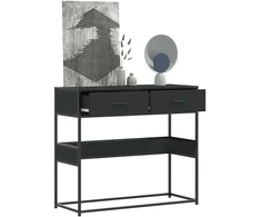 konsolinis stalas juodas 90x35x80 cm inžinierinis medis