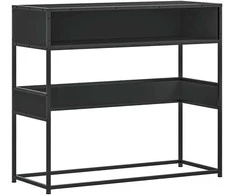 konsolinis stalas juodas 90x35x80 cm inžinierinis medis
