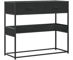 konsolinis stalas juodas 90x35x80 cm inžinierinis medis