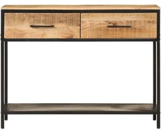 Konsolinis staliukas, 100x35x76cm, mango masyvas ir geležis