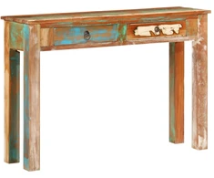 Konsolinis staliukas, 110x30x75cm, perdirbtos medienos masyvas