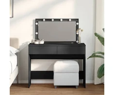 Kosmetinis staliukas su LED, juodos spalvos, 100x40x120cm