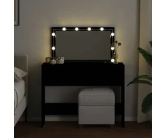 Kosmetinis staliukas su LED, juodos spalvos, 100x40x120cm