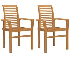 Valgomasis krėslas 2 pcs Ruda 62 x 55 x 94 cm Kieto teka medžio