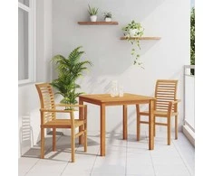Valgomasis krėslas 2 pcs Ruda 62 x 55 x 94 cm Kieto teka medžio