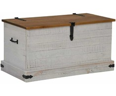 laikymo skrynia HALDEN Balta 91x48x47 cm medžio masyvo pušis