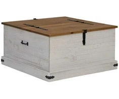 laikymo skrynia HALDEN Balta 91x91x47 cm medžio masyvo pušis