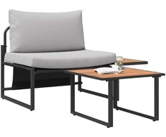 Lauko baldų komplektas Sodo Sofų Rinkinys 2 pcs Šviesiai pilka Plienas