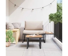 Lauko baldų komplektas Sodo Sofų Rinkinys 2 pcs Taupe Plienas