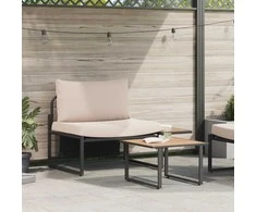 Lauko baldų komplektas Sodo Sofų Rinkinys 2 pcs Taupe Plienas