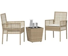 Lauko baldų komplektas Sodo Bistro Rinkinys 3 pcs Smėlio poliratanas