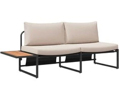 Lauko baldų komplektas Sodo valgomojo komplektas 3 pcs Taupe Plienas