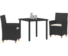 Lauko baldų komplektas Sodo valgomojo komplektas 3 pcs Smėlio poliratanas