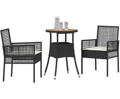 Lauko baldų komplektas Sodo valgomojo komplektas 3 pcs Pilka poliratanas