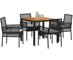 Lauko baldų komplektas Sodo valgomojo komplektas 3 pcs Pilka poliratanas