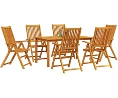 Lauko baldų komplektas Sodo valgomojo komplektas 7 pcs Ruda Kietos akacijos mediena