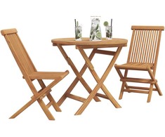 Lauko baldų komplektas Sodo valgomojo komplektas 3 pcs Ruda Kietos akacijos mediena