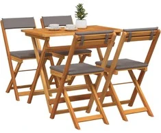 Lauko baldų komplektas Bistro komplektas su pagalve 5 pcs Natūralus aliejus