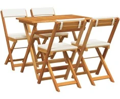 Lauko baldų komplektas Bistro komplektas su pagalve 5 pcs Natūralus aliejus