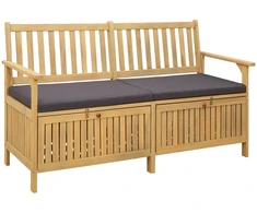 Lauko baldų komplektas Laikymo suolas su pagalve su saugykla 148 x 63 x 84 cm