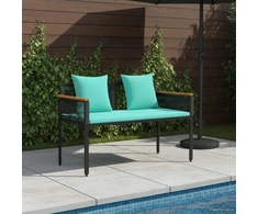 Lauko baldų komplektas Lauko suolas Juoda ir turkio 117 x 54 x 74.5 cm poliratanas