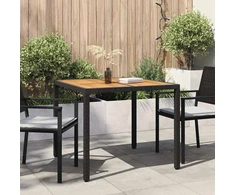 Sodo stalas Juoda 90 x 90 x 75 cm poliratanas