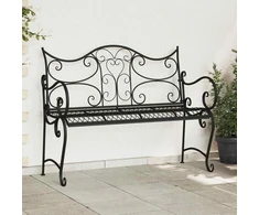 Lauko baldų komplektas Sodo suolas 2-Vietų skaičius 114 x 56,5 x 90 cm Plienas Juoda