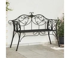 Lauko baldų komplektas Sodo suolas 2-Vietų skaičius 130 x 47 x 90 cm Plienas Juoda