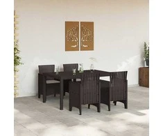 Lauko baldų komplektas Sodo valgomojo komplektas 5 pcs Ruda Polt ratanas