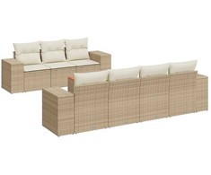 Sofa Sofos komplektas su pagalvėlėmis, 8 dalių, smėlio, poliratanas